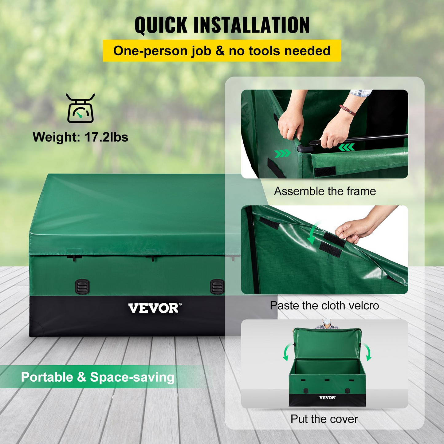 VEVOR 230 Gallon Waterproof Outdoor Storage Box – Patio Deck Organizer