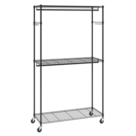 VEVOR Heavy Duty Clothes Rack with 3 Tiers & Adjustable Height, 400 Lbs Capacity