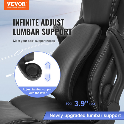 VEVOR Executive Office Chair - Ergonomic PU Leather with Adjustable Lumbar