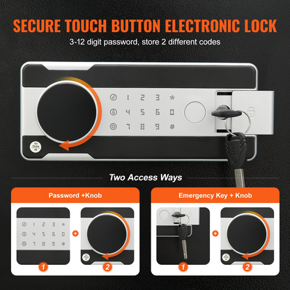 VEVOR 2.5 Cub Depository Safe, Deposit Safe with Drop Slot, Electronic Code Lock and 2 Emergency Keys, 20.27'' x 13.97'' x 13.97'' Business Drop Slot Safe for Cash, Mail in Home, Hotel, Office