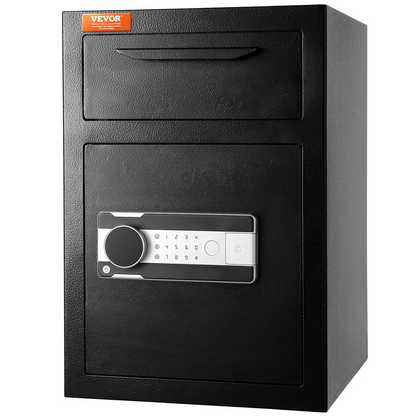 VEVOR 2.5 Cub Depository Safe, Deposit Safe with Drop Slot, Electronic Code Lock and 2 Emergency Keys, 20.27'' x 13.97'' x 13.97'' Business Drop Slot Safe for Cash, Mail in Home, Hotel, Office