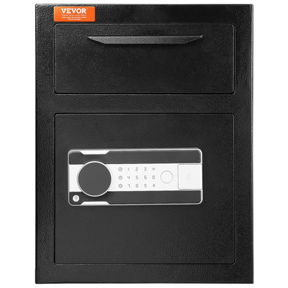 VEVOR 1.7 Cub Depository Safe, Deposit Safe with Drop Slot, Electronic Code Lock and 2 Emergency Keys, 17.71'' x 13.77'' x 13.77'' Business Drop Slot Safe for Cash, Mail in Home, Hotel, Office