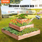 VEVOR Wooden Raised Garden Bed Planter Box 44.5x44.5x20.1" Flower Vegetable Herb