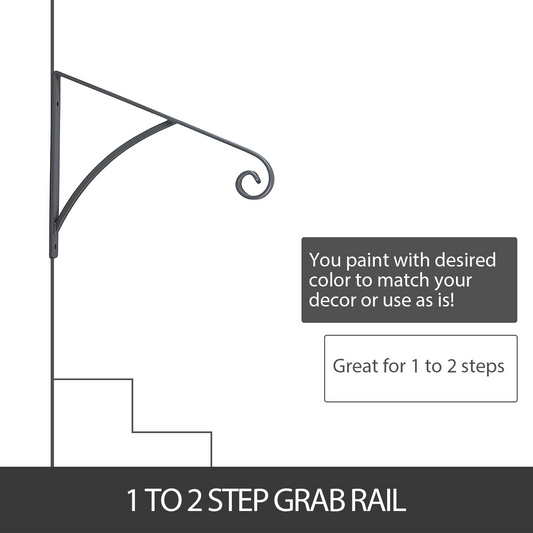 VEVOR Gray Wrought Iron Handrail – Wall Mounted Safety Railing