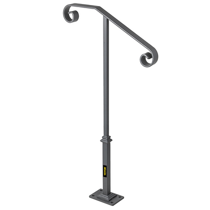 VEVOR Gray Wrought Iron Handrail for 1-2 Outdoor Steps