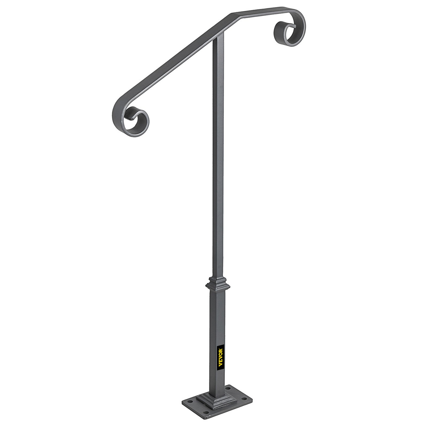 VEVOR Gray Wrought Iron Handrail for 1-2 Outdoor Steps