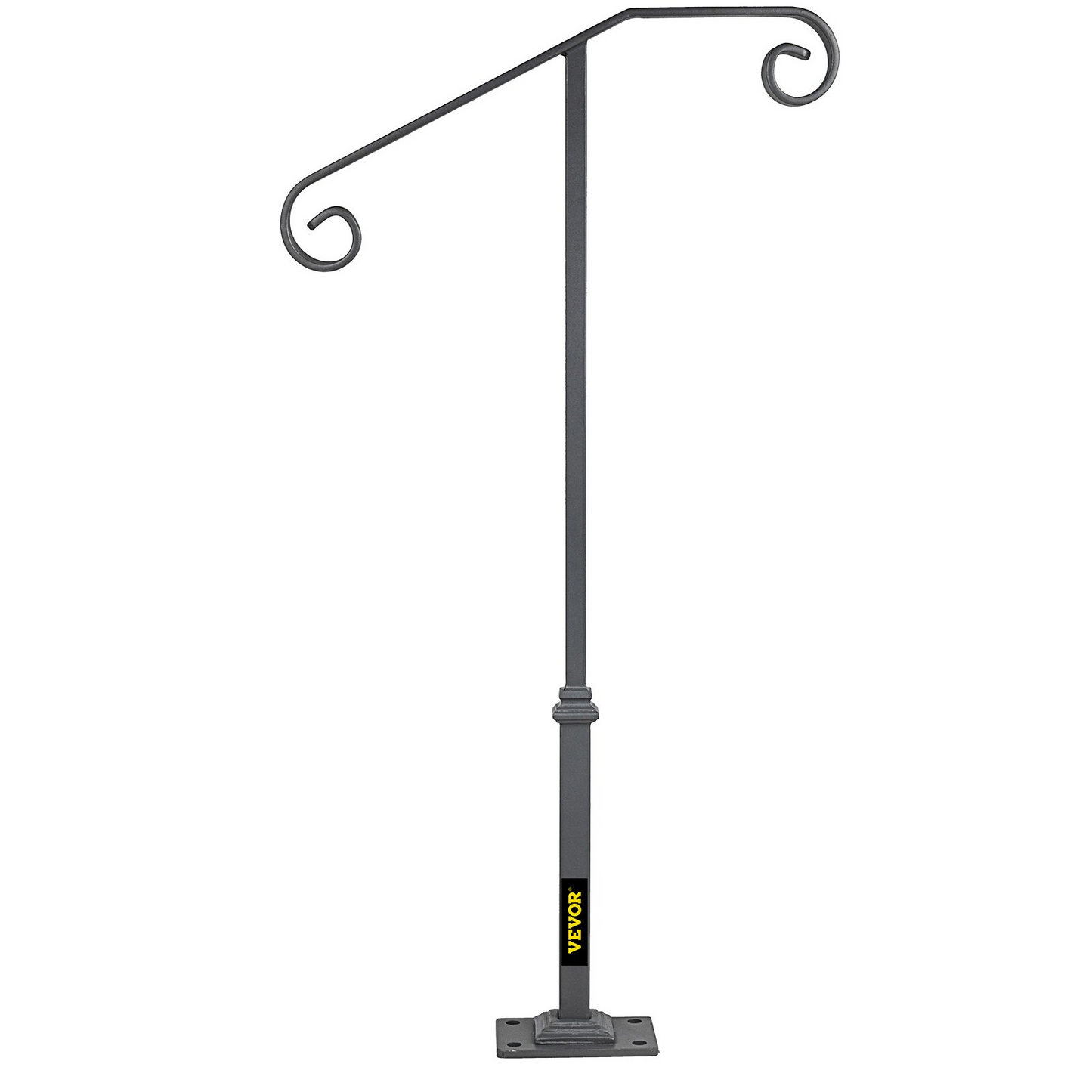 VEVOR Gray Wrought Iron Handrail for 1-2 Outdoor Steps