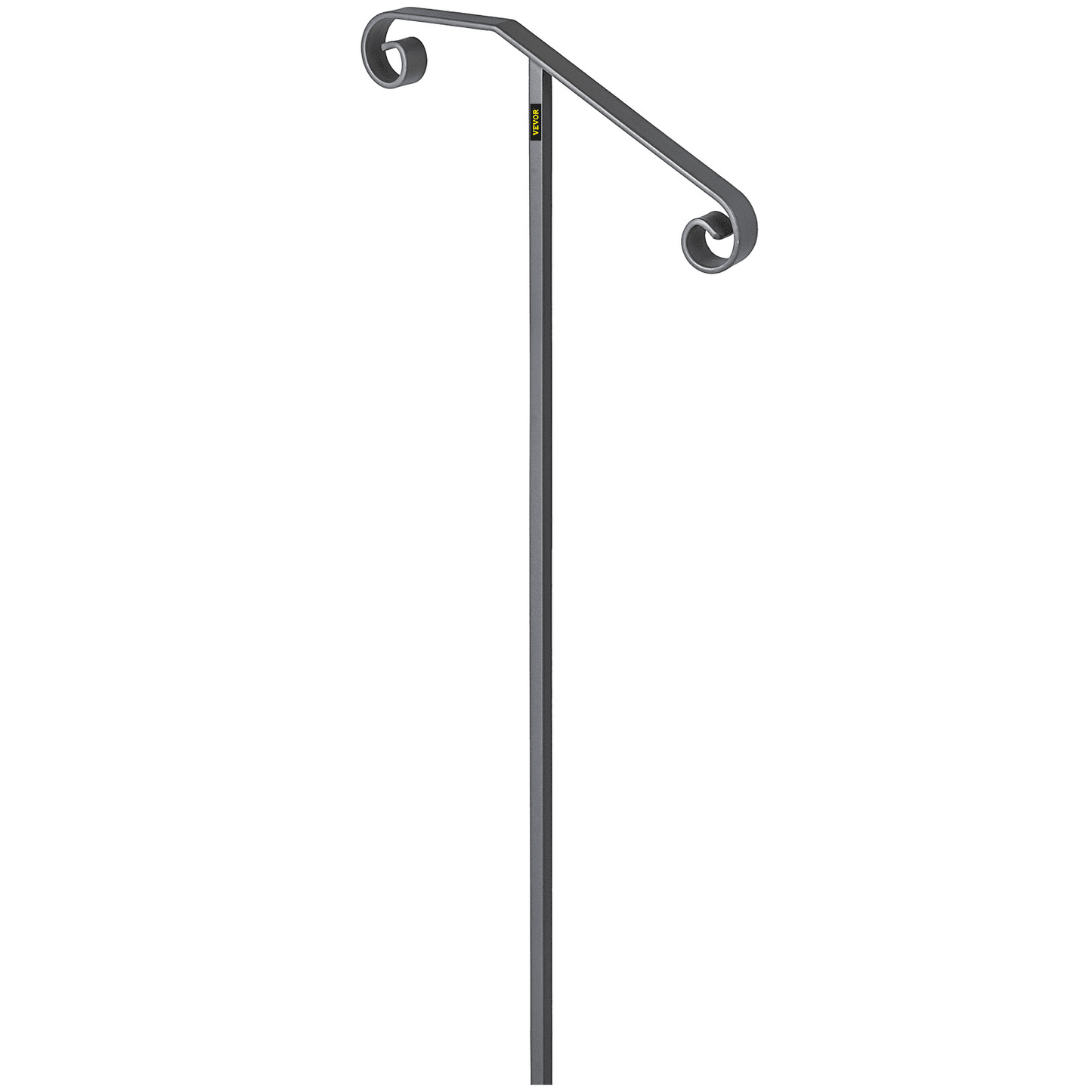 VEVOR Gray Wrought Iron Handrail - Single Post for 1-2 Steps