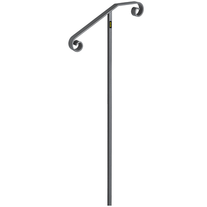 VEVOR Gray Wrought Iron Handrail - Single Post for 1-2 Steps