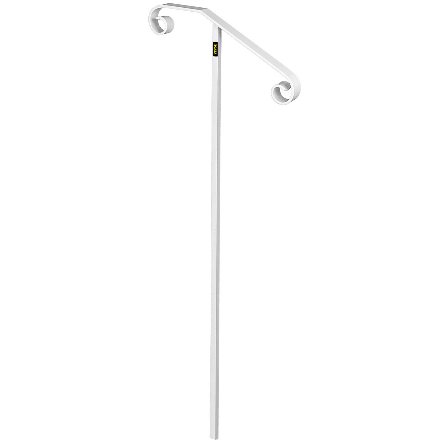 VEVOR Single Post Wrought Iron Handrail - Fits 1-2 Steps, In-Ground