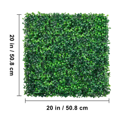 VEVOR Artificial Boxwood Panel UV 24pcs Boxwood Hedge Wall Panels Artificial Grass Backdrop Wall 20" X 20" 4 cm Green Grass Wall Fake Hedge for Decor Privacy Fence Indoor Outdoor Garden Backyard