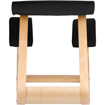 VEVOR Wooden Ergonomic Kneeling Chair Memory Seat Cushion Relieving Body Black