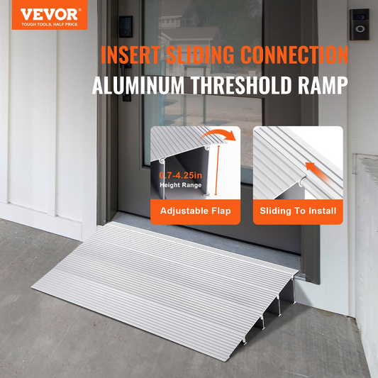 Vevor Aluminum Ramp, 800 lbs: Ideal for Wheelchairs & Scooters