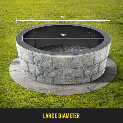 VEVOR Fire Pit Ring 45-Inch Outer/39-Inch Inner Diameter, Heavy Duty Solid Steel