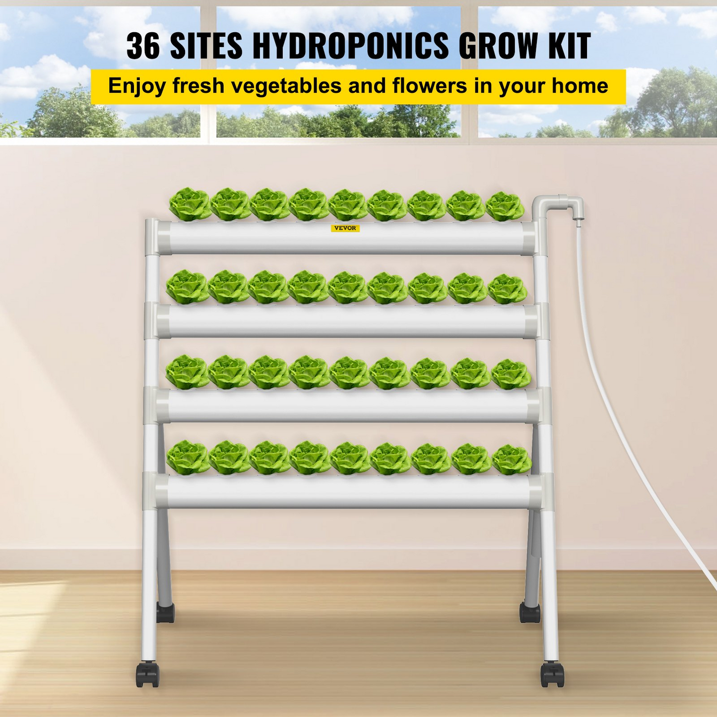 VEVOR 36-Site Hydroponics Growing System - 4-Layer Indoor Planting Kit with Pump & Timer