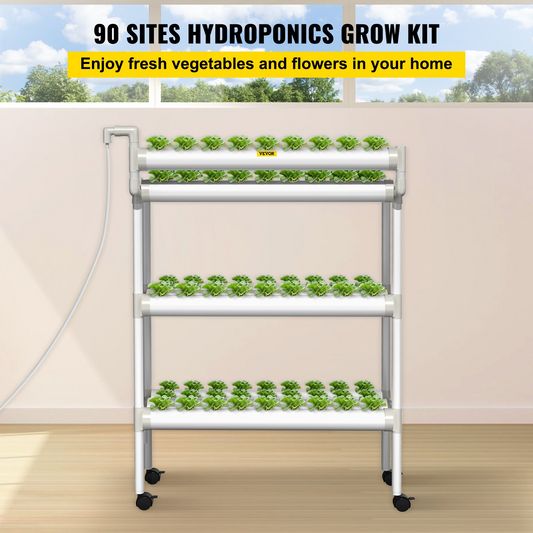 VEVOR 90-Site Hydroponics System - 3-Layer Indoor Kit with Pump & Timer