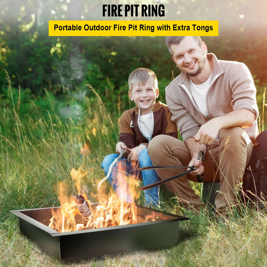 VEVOR Fire Pit Ring, 42-Inch Outer/36-Inch Inner Diameter Fire Pit Liner, DIY Fire Ring On & In-Ground, Smokeless Bonfire Liner