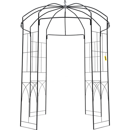 VEVOR Birdcage Shape Garden Arbor, 9' High x 6.6' Wide, Heavy Duty Wrought Iron Arbor, Wedding Arch Trellis for Climbing Vines in Outdoor Garden, Lawn, Backyard, Patio, Black