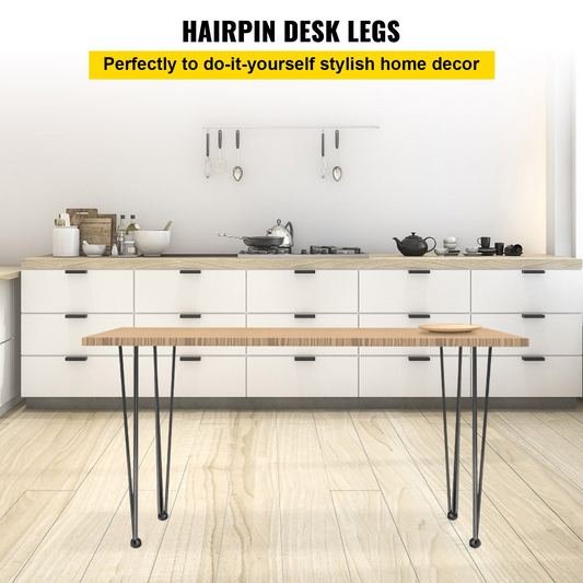 VEVOR 22" Black Hairpin Table Legs, Set of 4, 880lbs Capacity, Heavy Duty