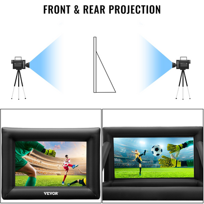 VEVOR Inflatable Movie Screen 24FT（288inch） Inflatable Projector Screen for outside with 360W Air Blower Inflatable Screen Oxford Fabric Material Blow Up Screen for Outdoor Movie Supports Front/Rear Projection