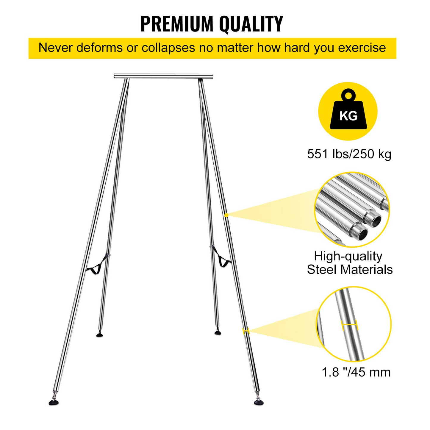 VEVOR Aerial Yoga Frame, 9.6 FT Height Yoga Swing Stand, Max 250kg/551lbs Steel Pipe Inversion Yoga Swing Stand Yoga Rig Yoga Sling Inversion Equipment for Indoor Outdoor Aerial Yoga