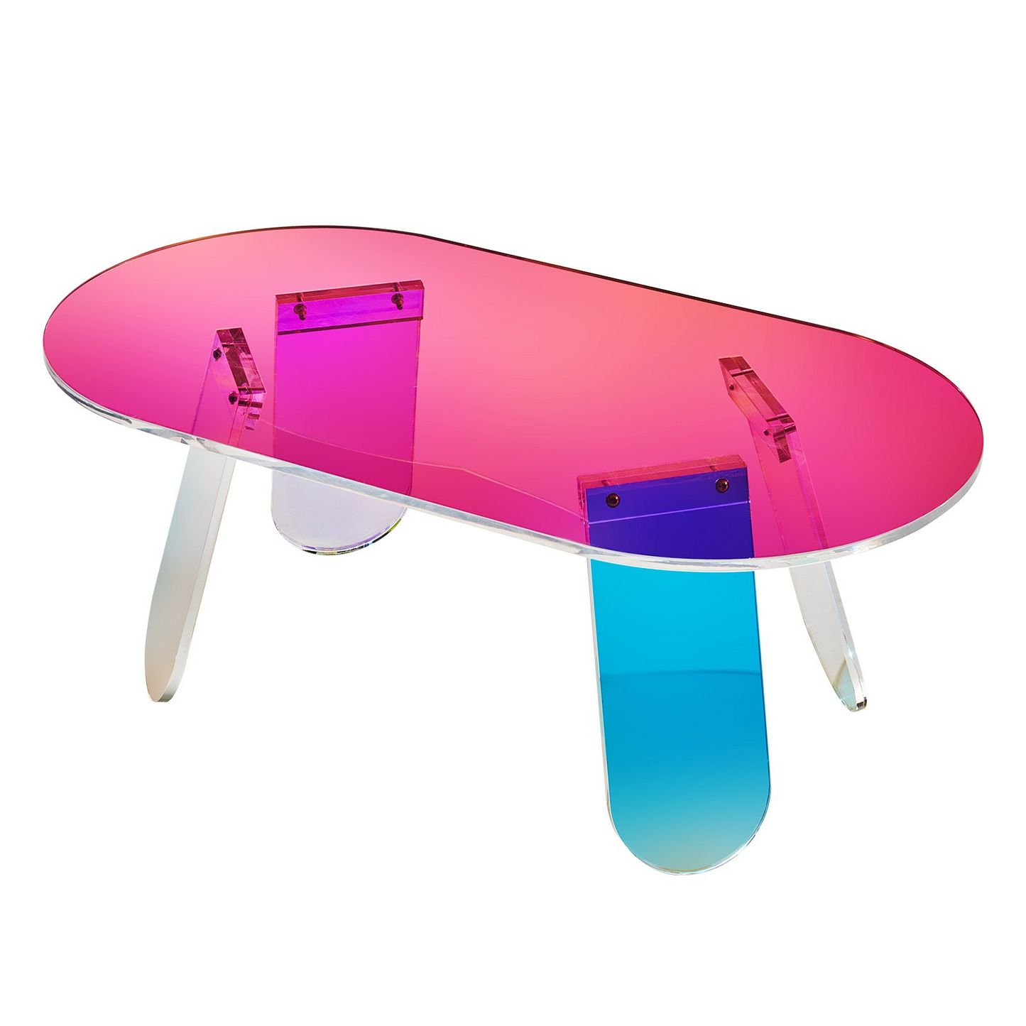 VEVOR Acrylic Coffee Table, Iridescent Acrylic End Table, 13.8 inch high Colorful Acrylic Side Table, for Coffee, Drink, Food, Snack used in Living Room, Courtyard, Terrace