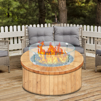 VEVOR Fire Pit Wind Guard, 26 x 26 x 6 Inch Glass Flame Guard