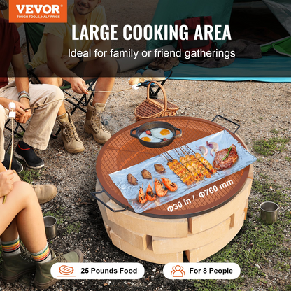 VEVOR X-Marks Fire Pit Grill Grate | Round Cooking Grate | Heavy Duty Steel Campfire BBQ Grill Grid