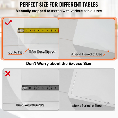 VEVOR 100 x 45 Inch Clear Table Cover Protector, 1.5mm Thick Clear Desk Protector Table Pads, Plastic Tablecloth Table Protector for Dining Room Table