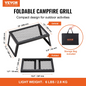 VEVOR Folding Campfire Grill | Heavy Duty Steel Mesh Grate | 18" Portable Camping Grates Over Fire Pit