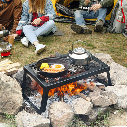 VEVOR Folding Campfire Grill | Heavy Duty Steel Mesh Grate | 18" Portable Camping Grates Over Fire Pit