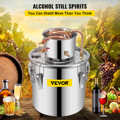 VEVOR 9.6 Gal Moonshine Still Kit - 38L Stainless Steel Distillery Set