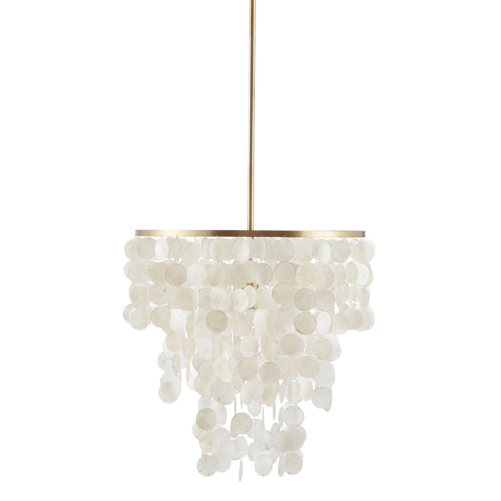 Urban Habitat Isla Chandelier | Elegant Hanging Shell Shade | Gold Base