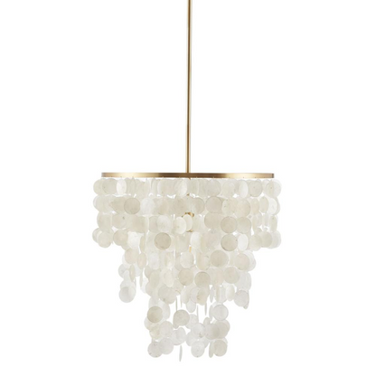 Urban Habitat Isla Chandelier | Elegant Hanging Shell Shade | Gold Base