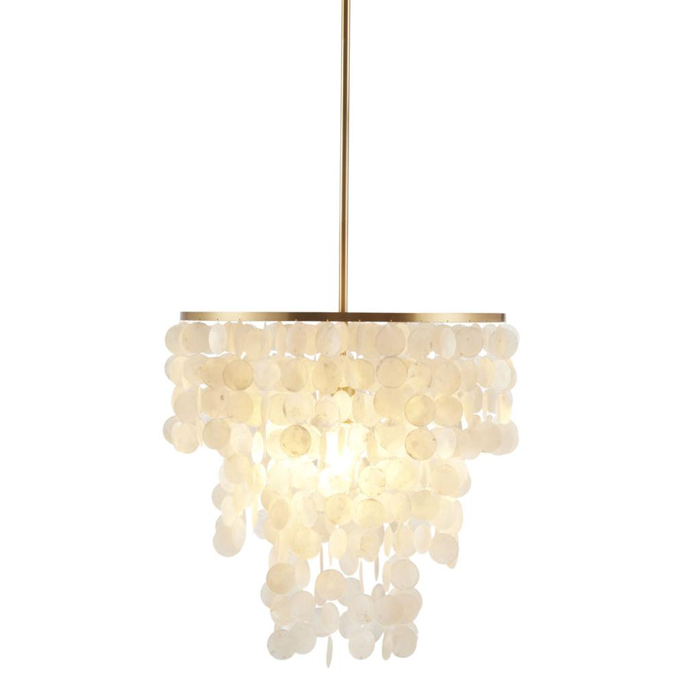 Urban Habitat Isla Chandelier | Elegant Hanging Shell Shade | Gold Base