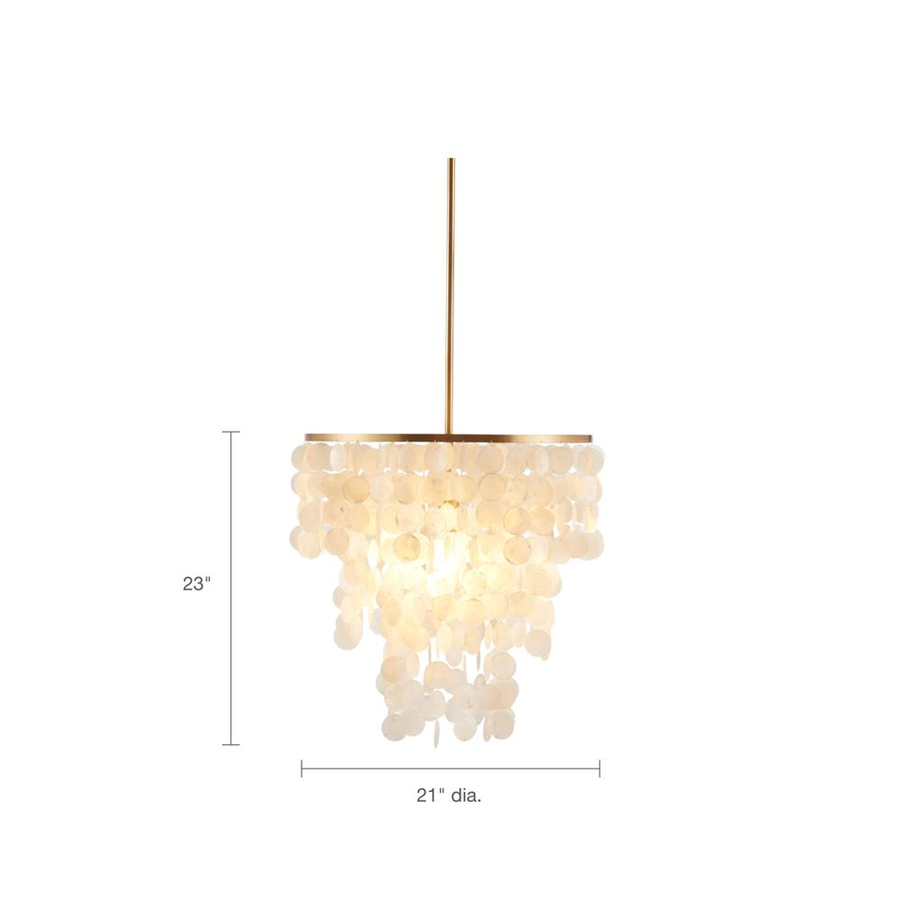 Urban Habitat Isla Chandelier | Elegant Hanging Shell Shade | Gold Base