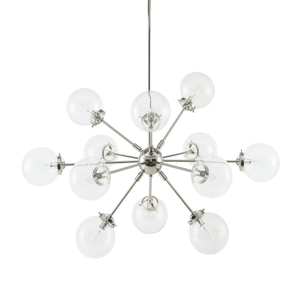 Silver Paige Chandelier | Contemporary Design | Metal and Glass Construction