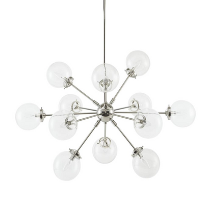 Silver Paige Chandelier | Contemporary Design | Metal and Glass Construction