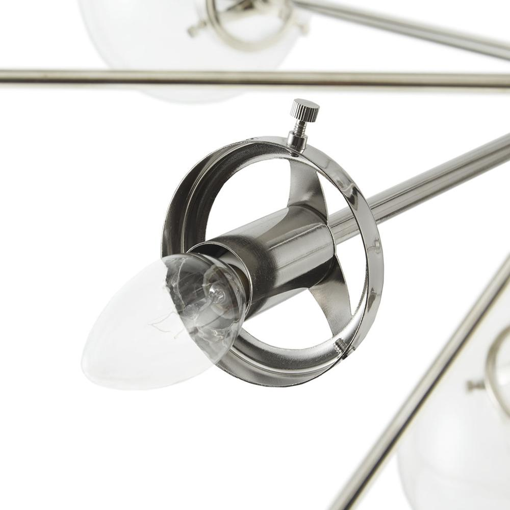 Silver Paige Chandelier | Contemporary Design | Metal and Glass Construction