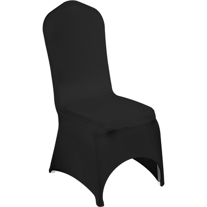 VEVOR Stretch Spandex Folding Chair Covers, Universal Fitted Arched Front Cover, Removable Washable Protective Slipcovers, for Wedding, Holiday, Banquet, Party, Celebration, Dining (50PCS Black)