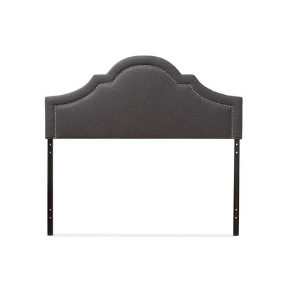 Rita Modern and Contemporary Dark Grey Fabric Upholstered Queen Size Headboard