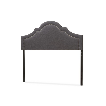 Rita Modern and Contemporary Dark Grey Fabric Upholstered Queen Size Headboard