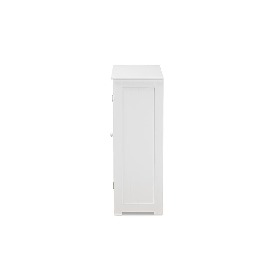 White Finished Wood 4-Drawer Bathroom Storage Cabinet - Modern Solution for Decluttering Your Bathroom