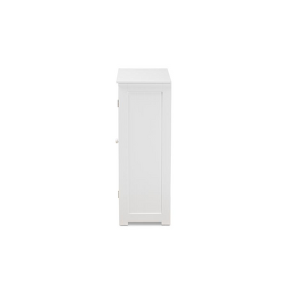 White Finished Wood 4-Drawer Bathroom Storage Cabinet - Modern Solution for Decluttering Your Bathroom