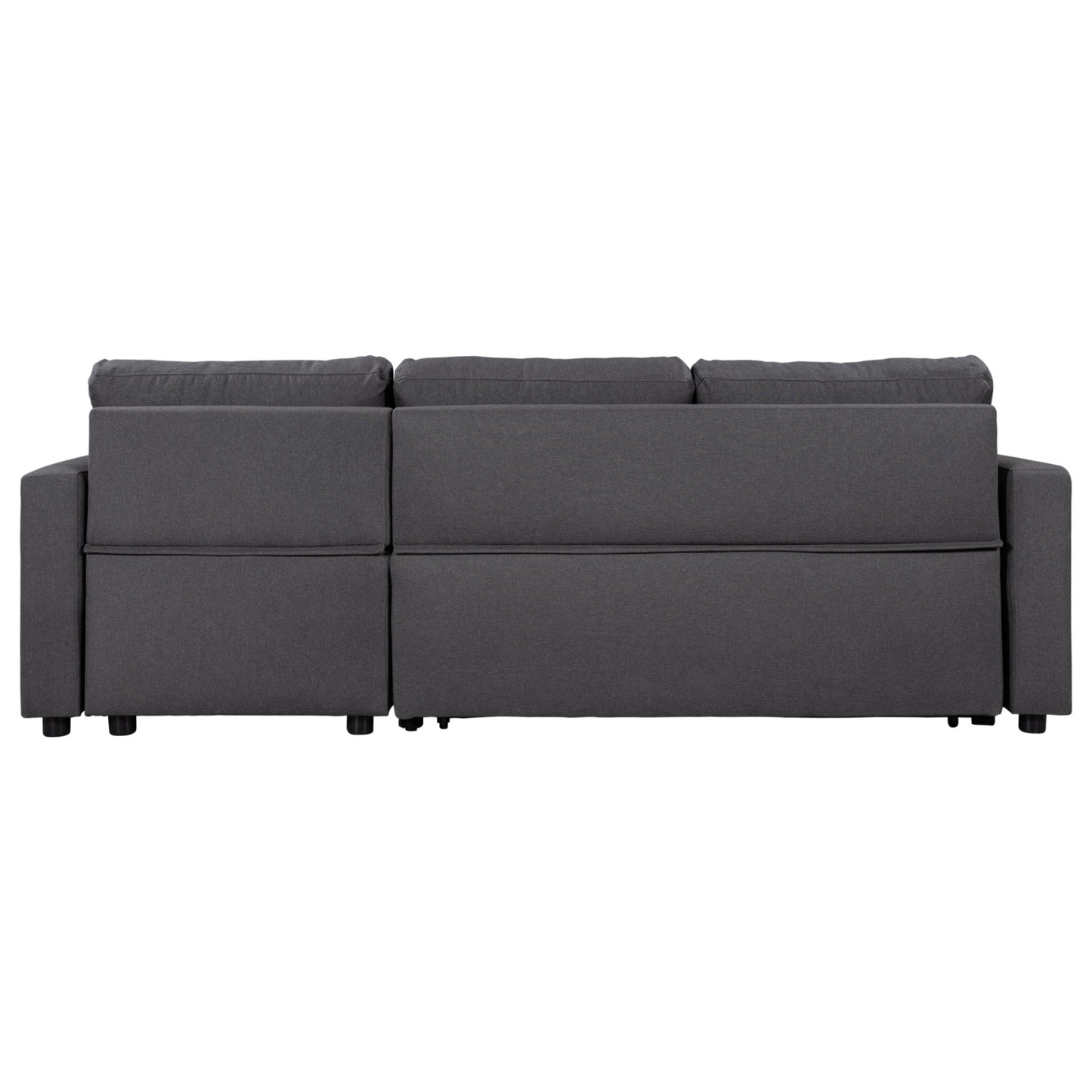 Upholstery Sleeper Sectional Sofa Grey with Storage Space, 2 Tossing Cushions