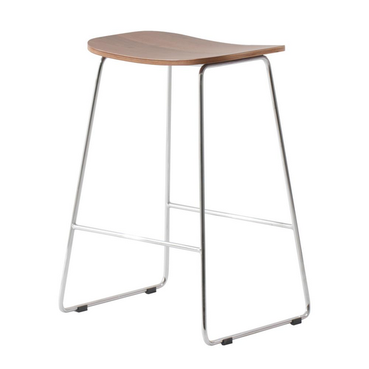 Modern Wood Counter Stool With Chrome Frame - Navarrete Furniture