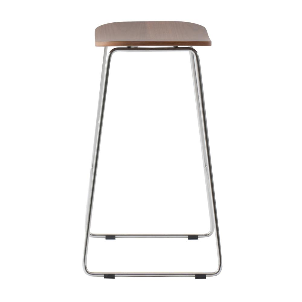 Modern Wood Counter Stool With Chrome Frame - Navarrete Furniture