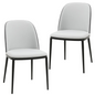 Mid-Century Modern Dining Side Chair with Velvet Seat and Steel Frame Set of 2