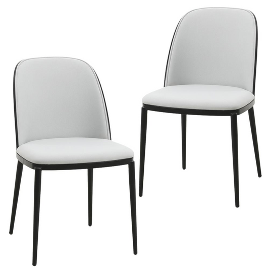 Mid-Century Modern Dining Side Chair with Velvet Seat and Steel Frame Set of 2 - Navarrete Furniture