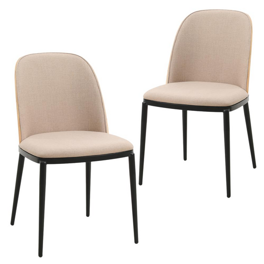 Set of 2 Mid-Century Modern Velvet Dining Side Chairs with Steel Frame - Elegant & Comfortable Seating for Any Dining Room!